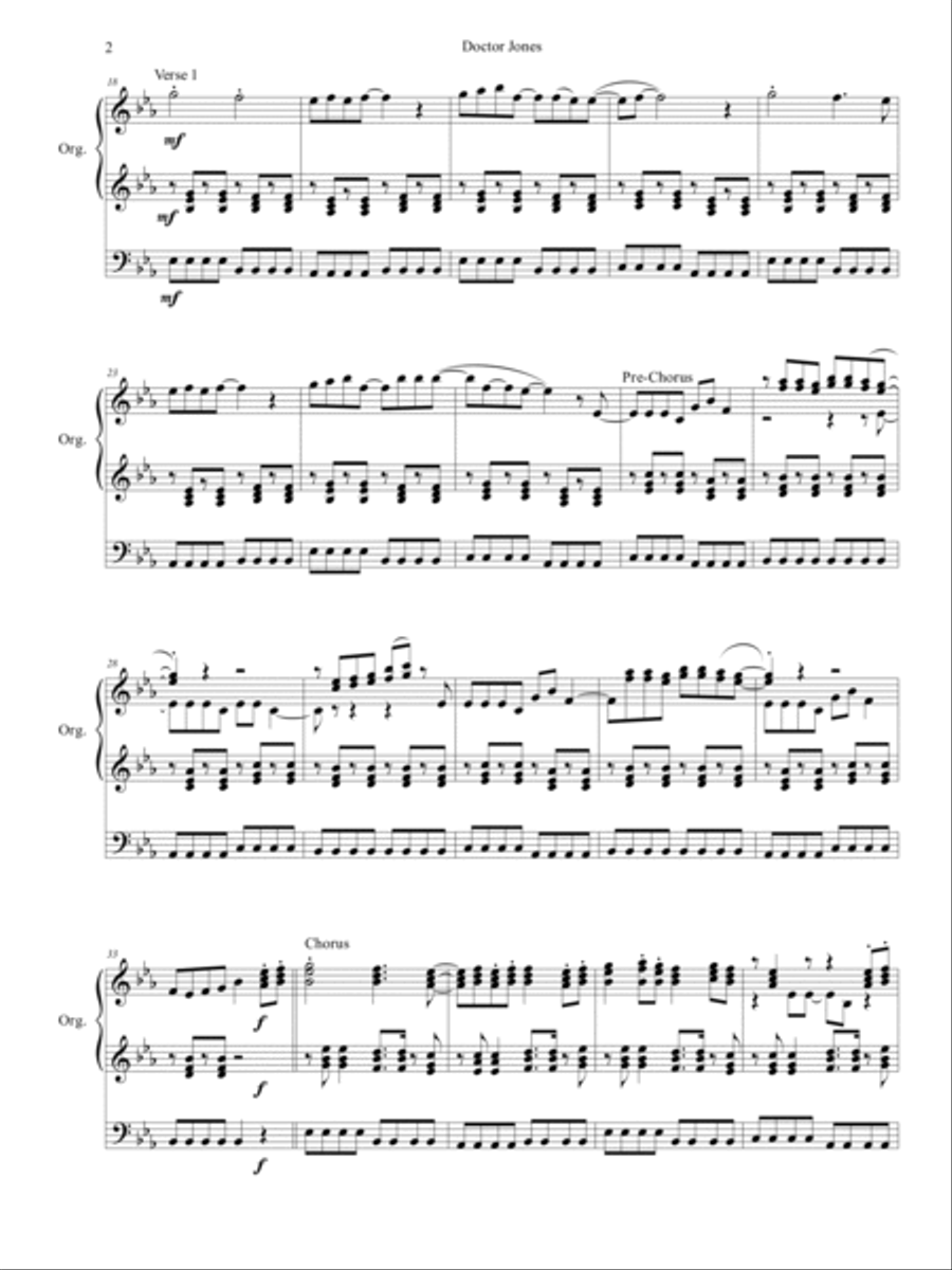 Doctor Jones Organ Solo scores gallery preview page 3