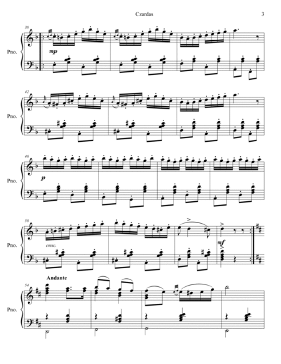 Czardas Piano Solo scores gallery preview page 4