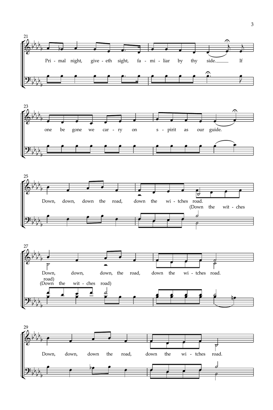 The Ballad Of The Witches' Road (Sacred Chant Version) 4-Part scores gallery preview page 4