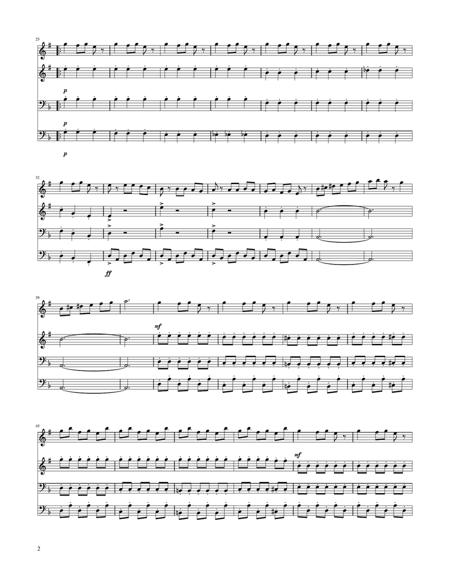 Carol of The Bells - Brass Quartet Brass Quartet scores gallery preview page 2