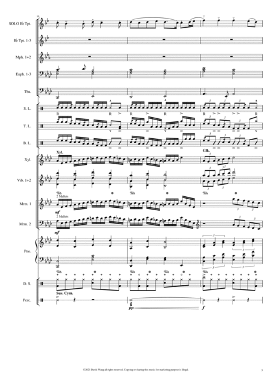SONATINA for Drum and Bugle Corps Large Ensemble scores gallery preview page 3