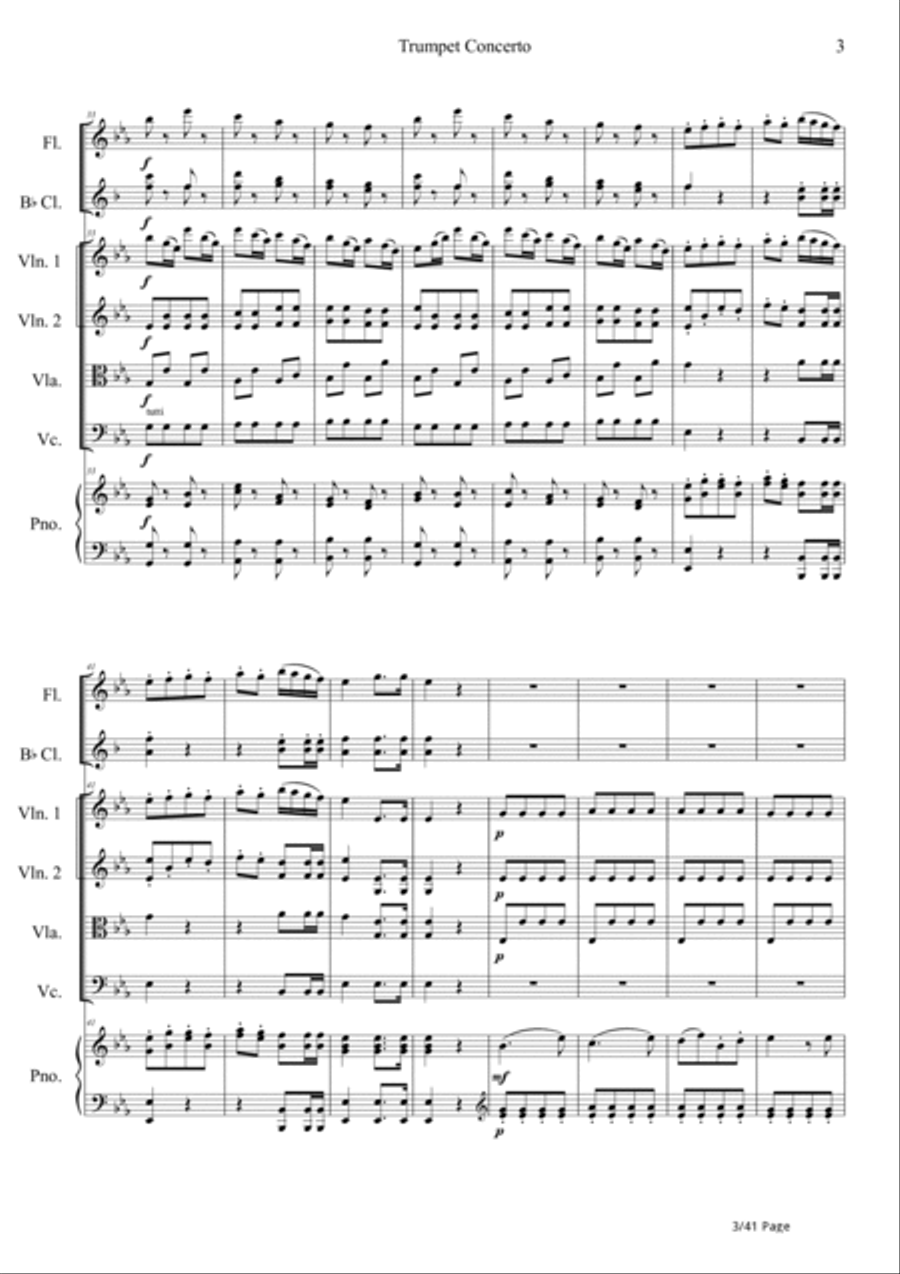 Trumpet Concerto 3. Allegro Orchestra scores gallery preview page 3