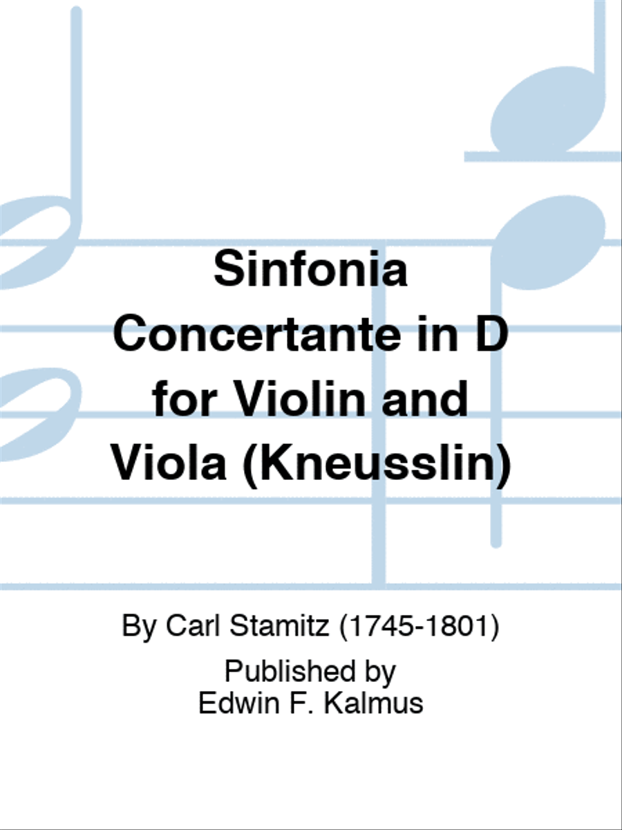 Sinfonia Concertante in D for Violin and Viola (Kneusslin) Violin Solo scores gallery preview page 1