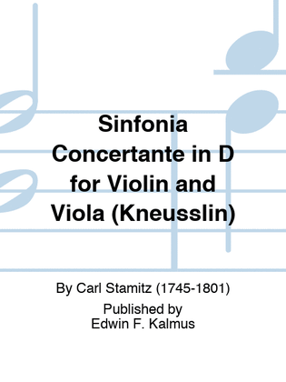 Book cover for Sinfonia Concertante in D for Violin and Viola (Kneusslin)