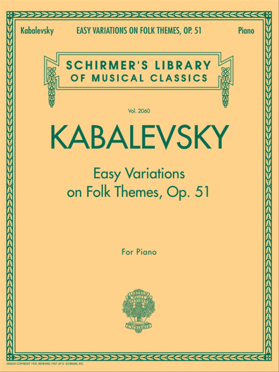 Easy Variations on Folk Themes, Op. 51 Piano Solo scores gallery preview page 1