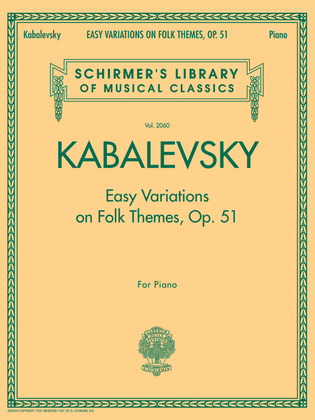 Book cover for Easy Variations on Folk Themes, Op. 51