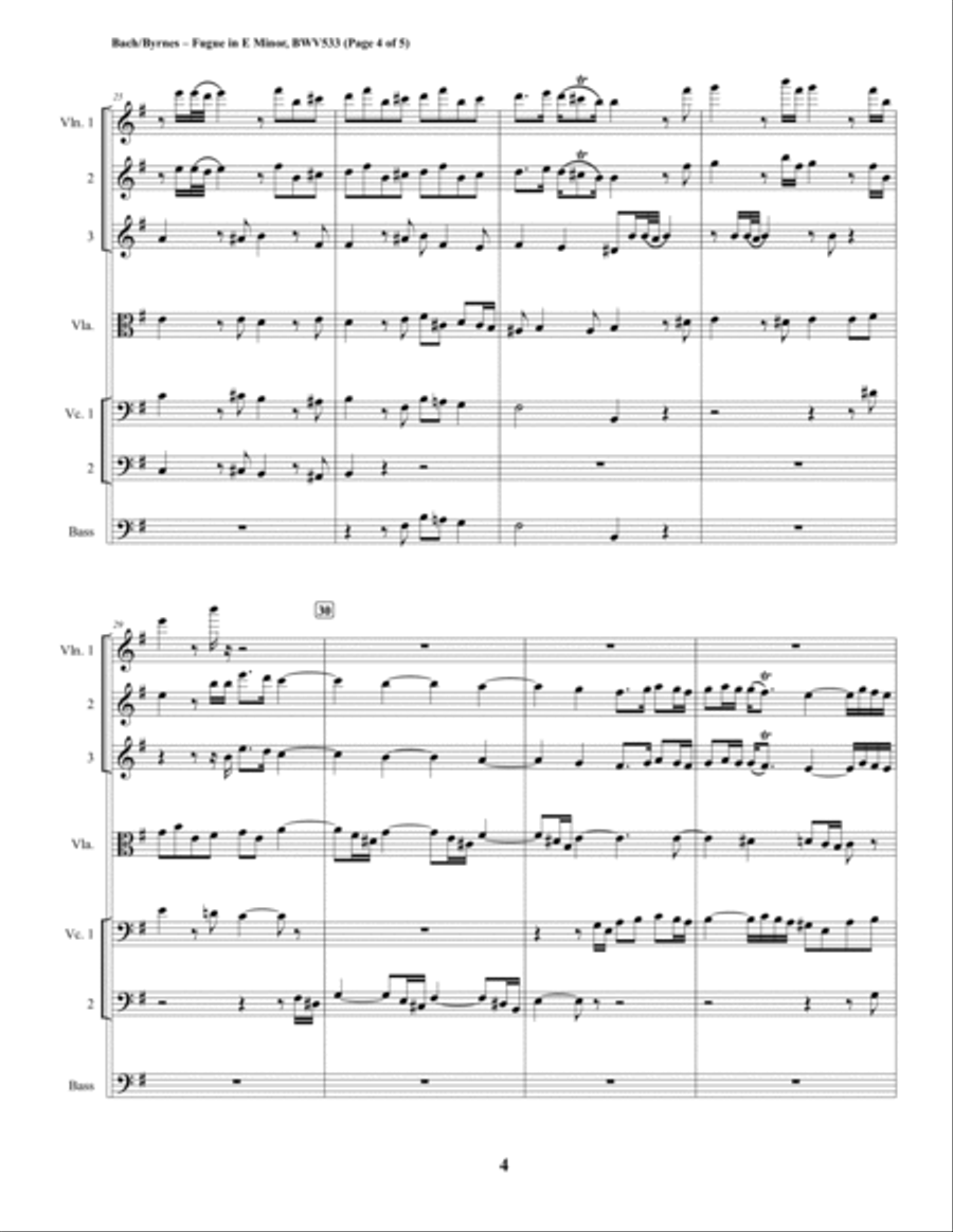 Fugue in E Minor, BWV 533 (String Orchestra) String Orchestra scores gallery preview page 4