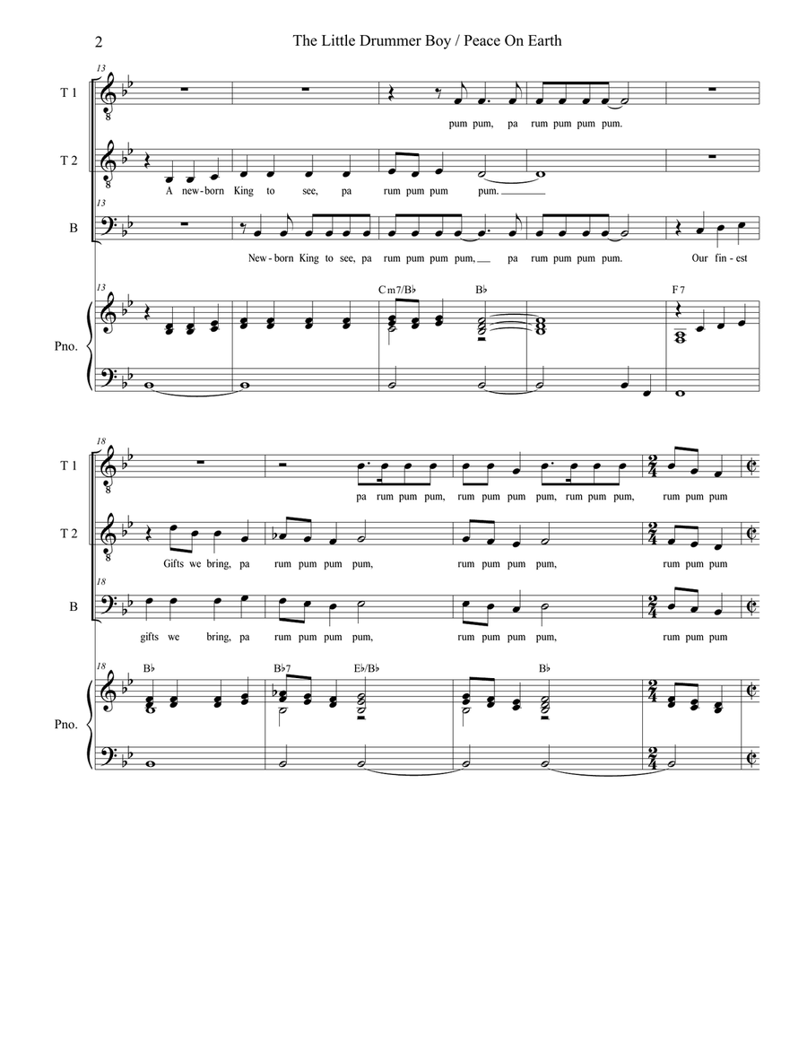 Peace On Earth TTB scores gallery preview page 2