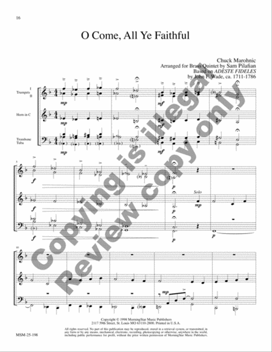 Christmas Jazz for Brass Quintet, Set 1 Brass Quintet scores gallery preview page 9