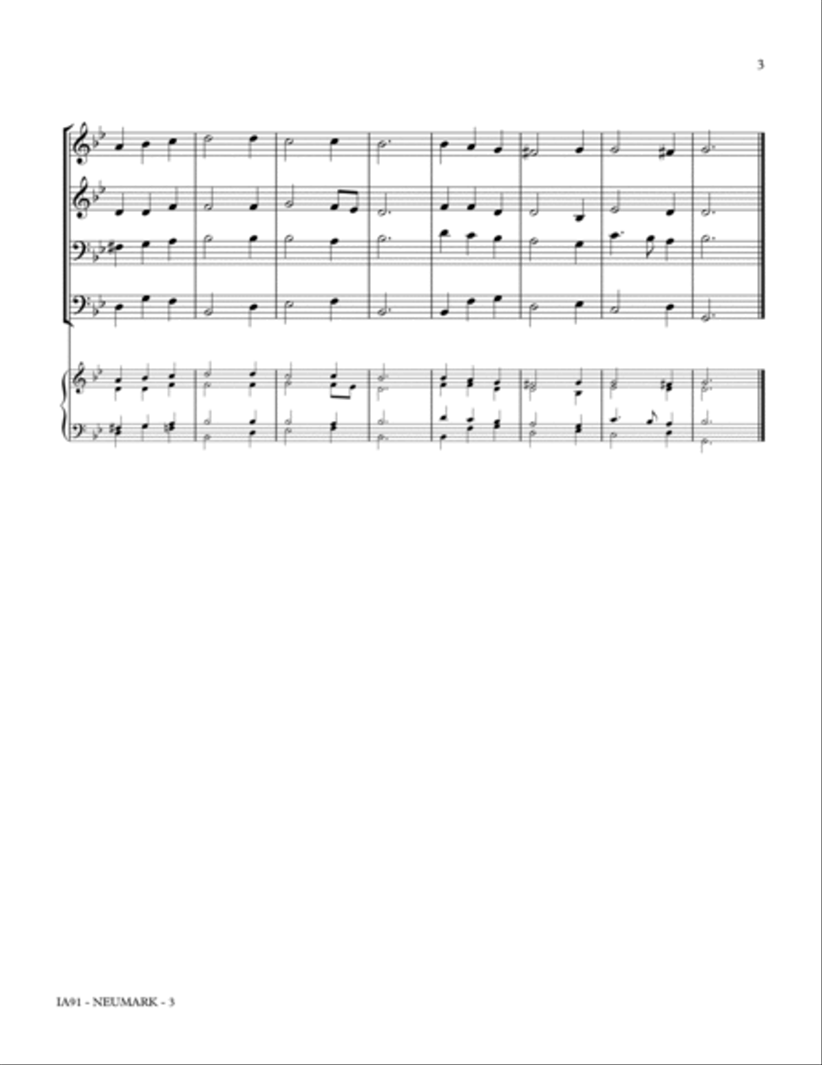 NEUMARK [WER NUR DEN LIEBEN GOTT] Small Ensemble scores gallery preview page 3
