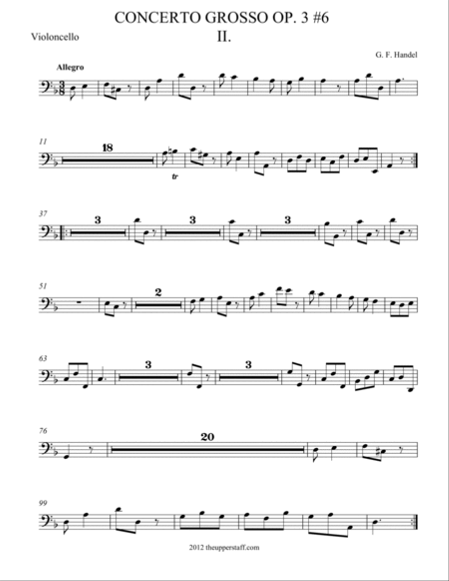 Concerto Grosso Op. 3 #6 Movement II. Small Ensemble scores gallery preview page 4