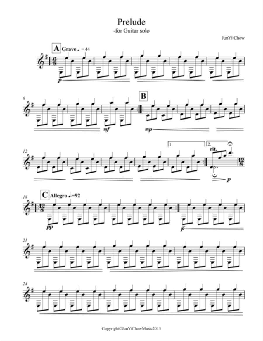 Prelude for Guitar Solo