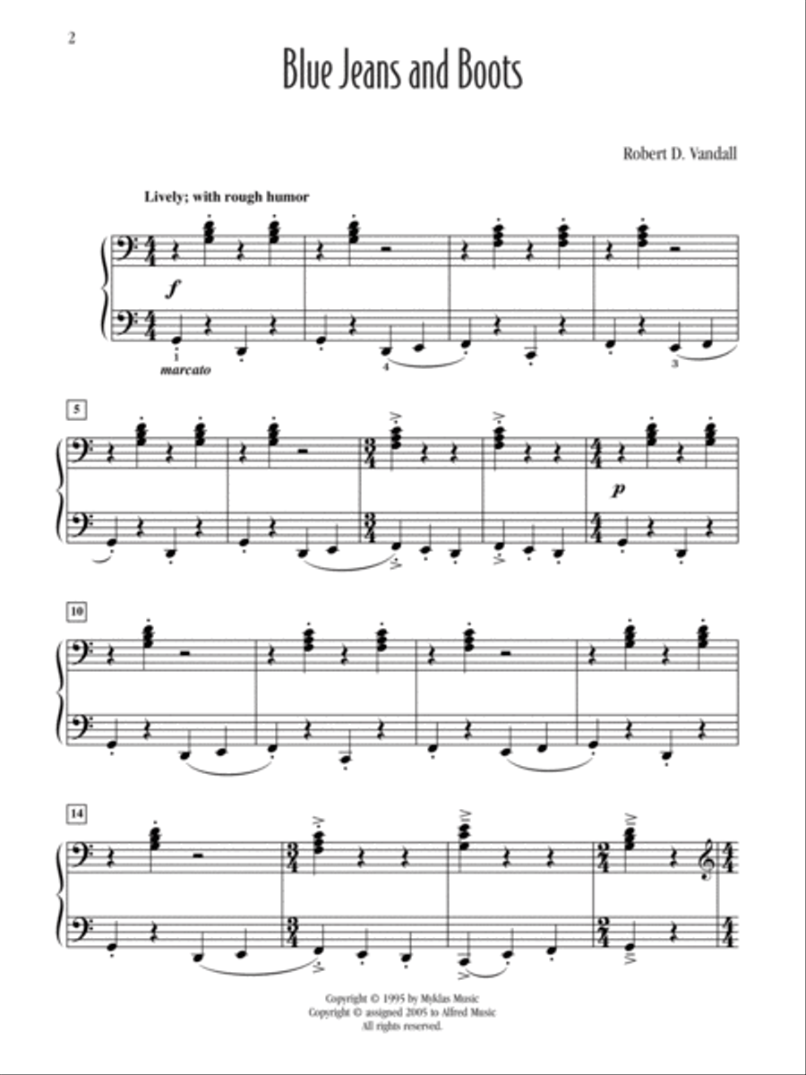 Blue Jeans and Boots Blue Jeans and Boots Easy Piano scores gallery preview page 2
