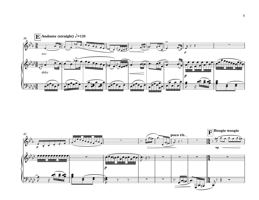 Für Elise Boogie Woogie for French Horn & Piano Brass Duet scores gallery preview page 5
