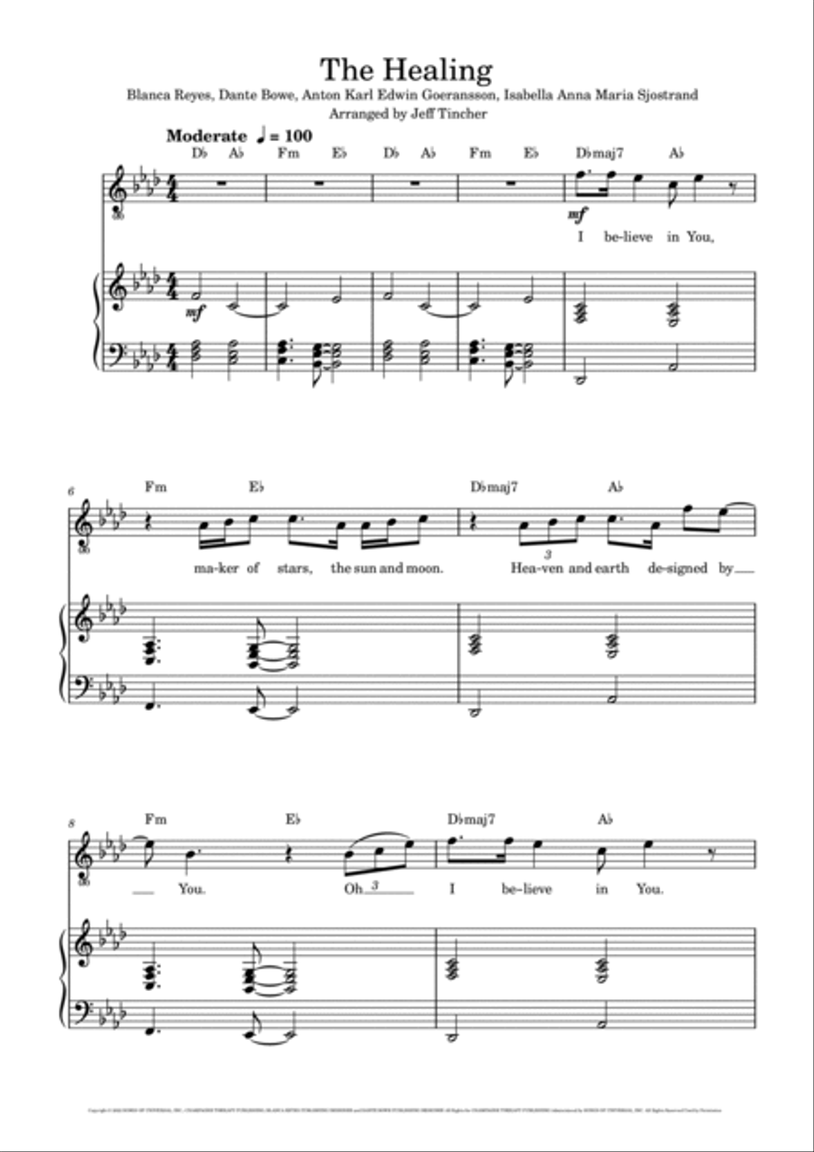 The Healing Piano, Vocal, Guitar scores gallery preview page 2