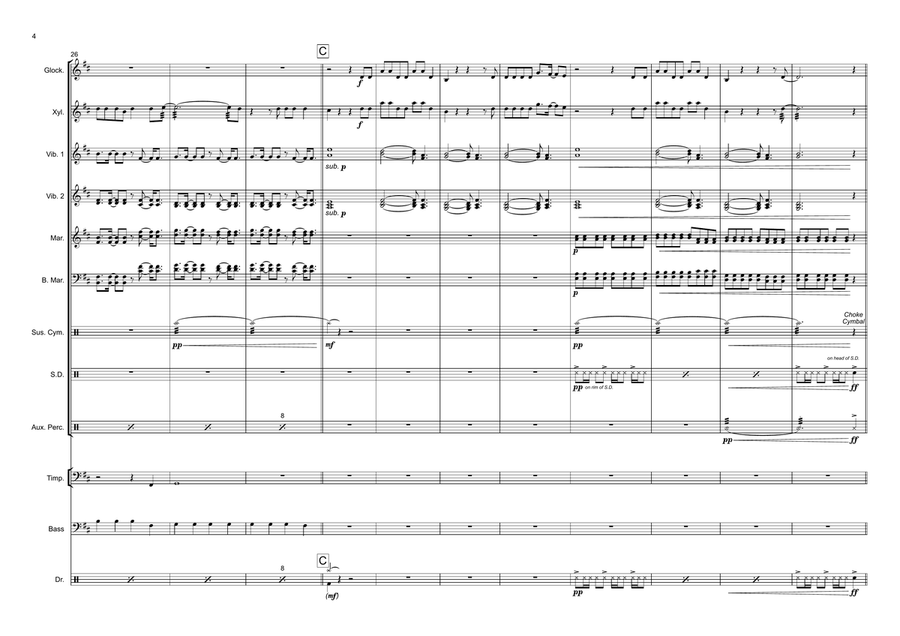 Don't You Worry Child Percussion Ensemble scores gallery preview page 4