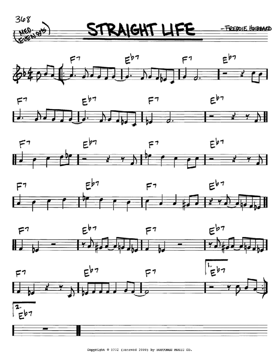 Straight Life Straight Life C Instrument scores gallery preview page 1