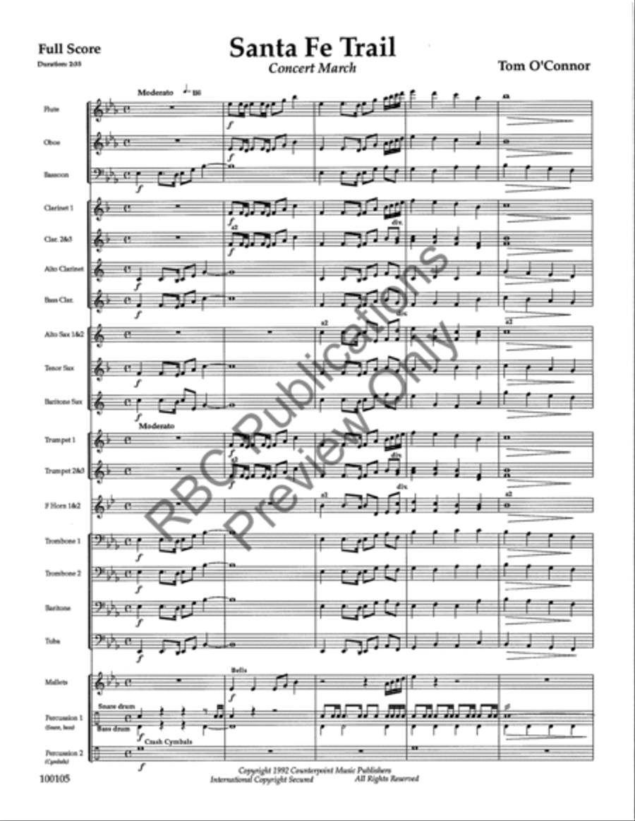 Santa Fe Trail (Score) Concert Band scores gallery preview page 4