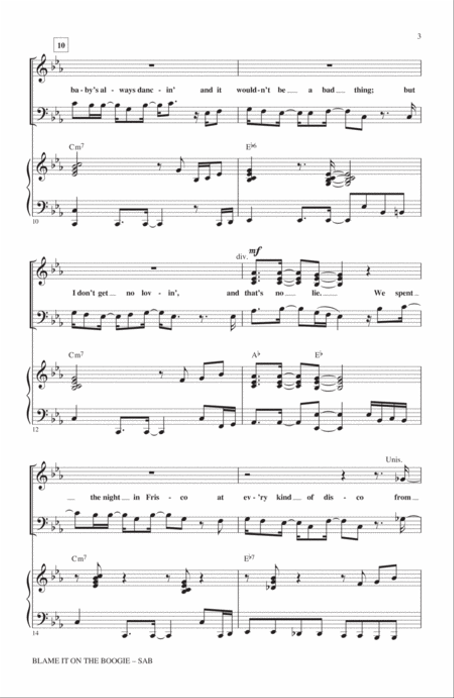 Blame It On The Boogie 3-Part scores gallery preview page 2