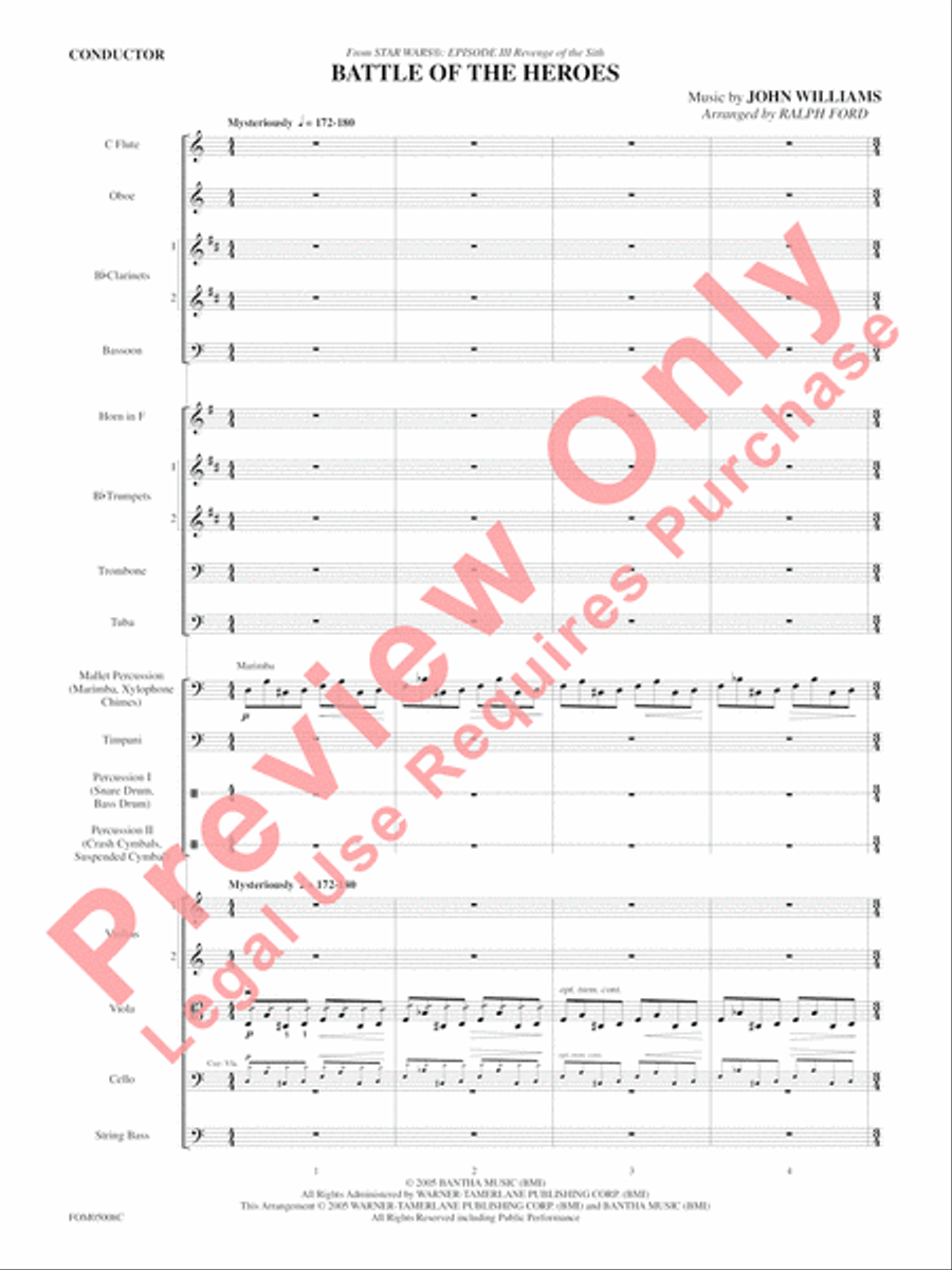Battle of the Heroes (from Star Wars: Episode III Revenge of the Sith) Full Orchestra scores gallery preview page 4