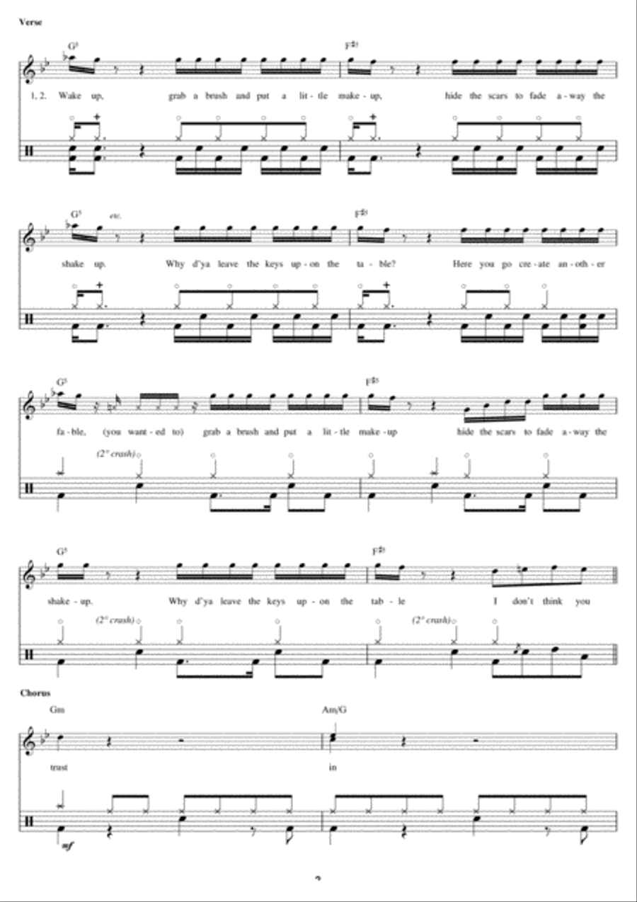 Chop Suey! Drums scores gallery preview page 2