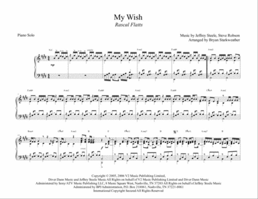 My Wish Piano Solo scores gallery preview page 1