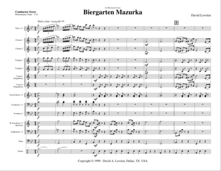 Biergarten Mazurka Biergarten Mazurka Concert Band scores gallery preview page 4