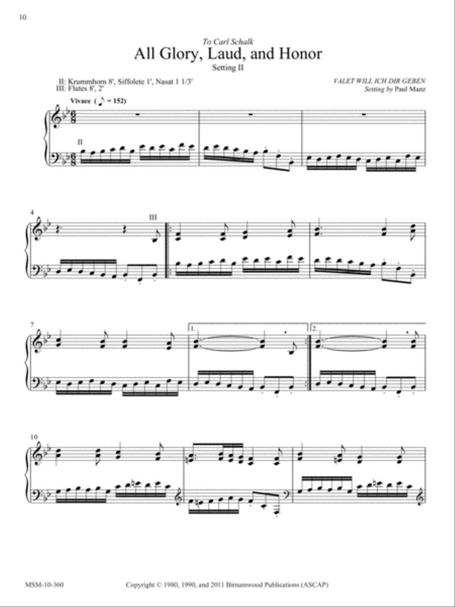 All Glory, Laud, and Honor (Setting II) Organ scores gallery preview page 1