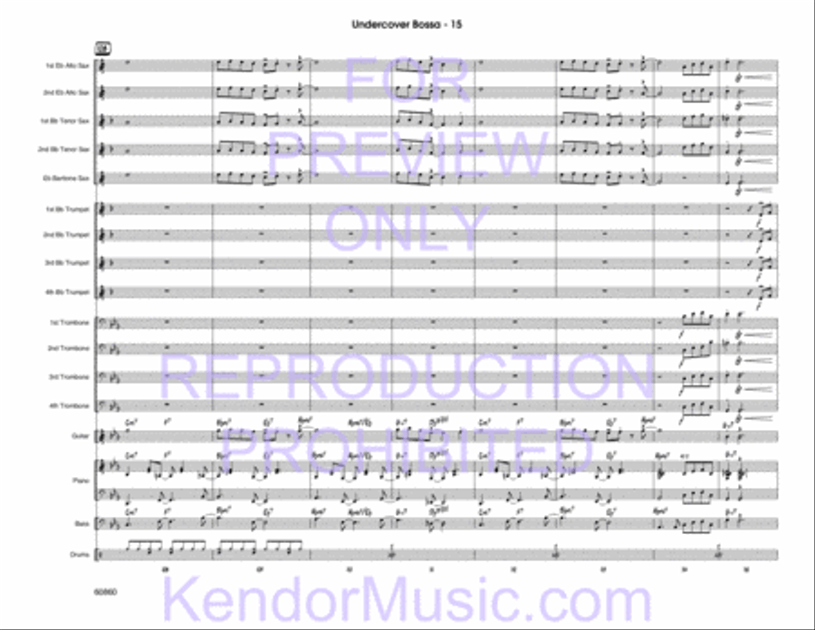 Undercover Bossa (Full Score) Jazz Ensemble scores gallery preview page 16