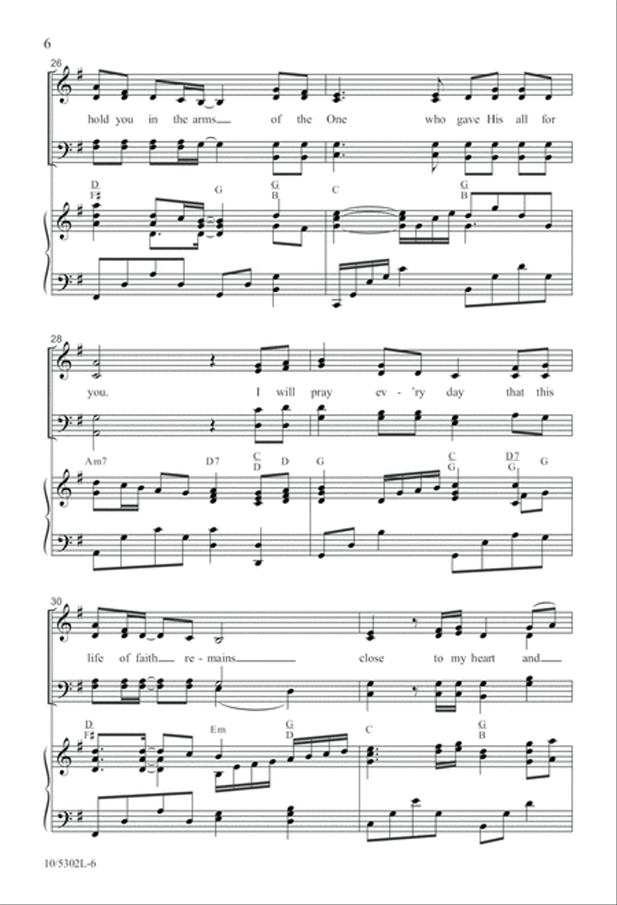 I Will Pray for You 4-Part scores gallery preview page 6