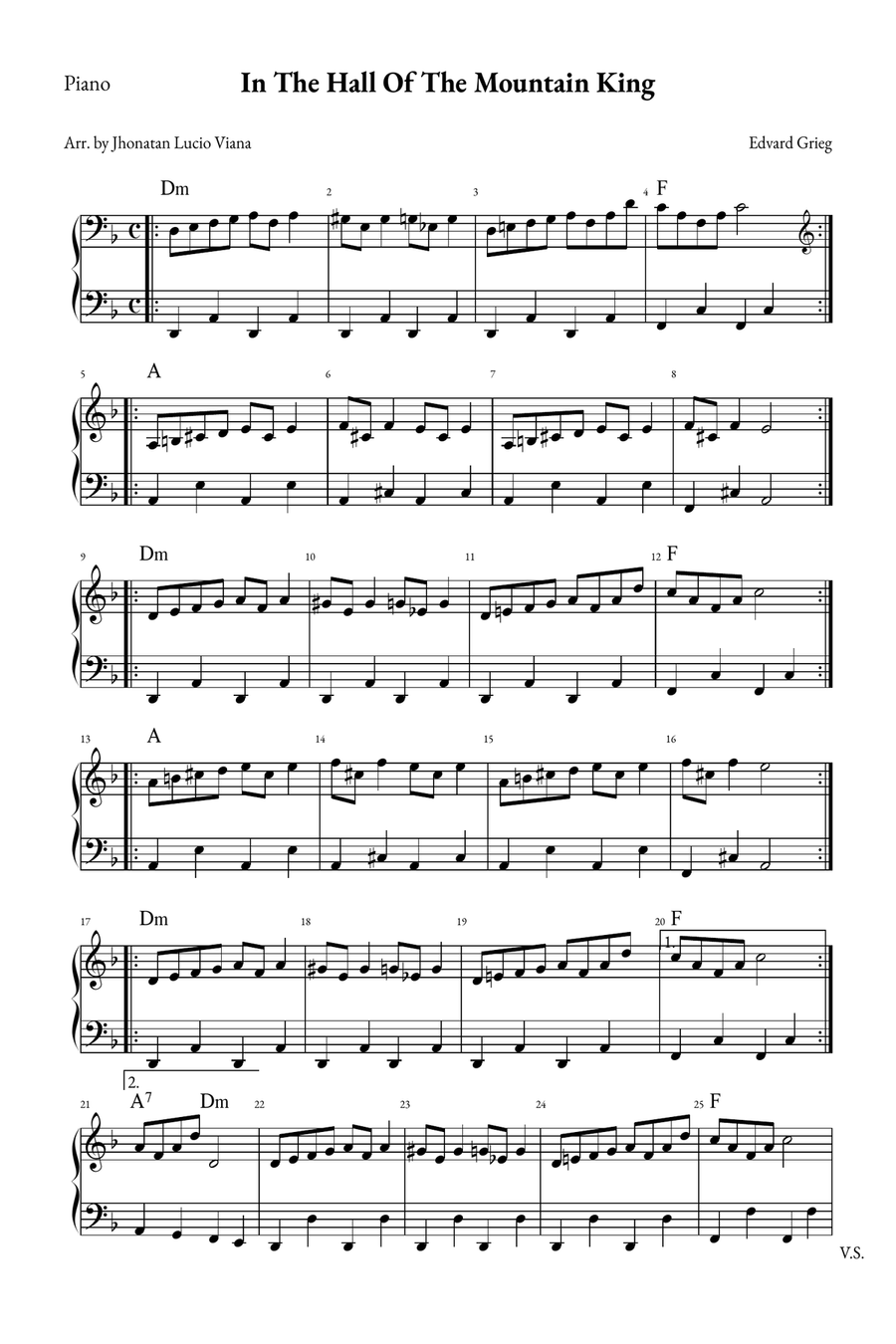 In The Hall of the Mountain King Easy Piano scores gallery preview page 3