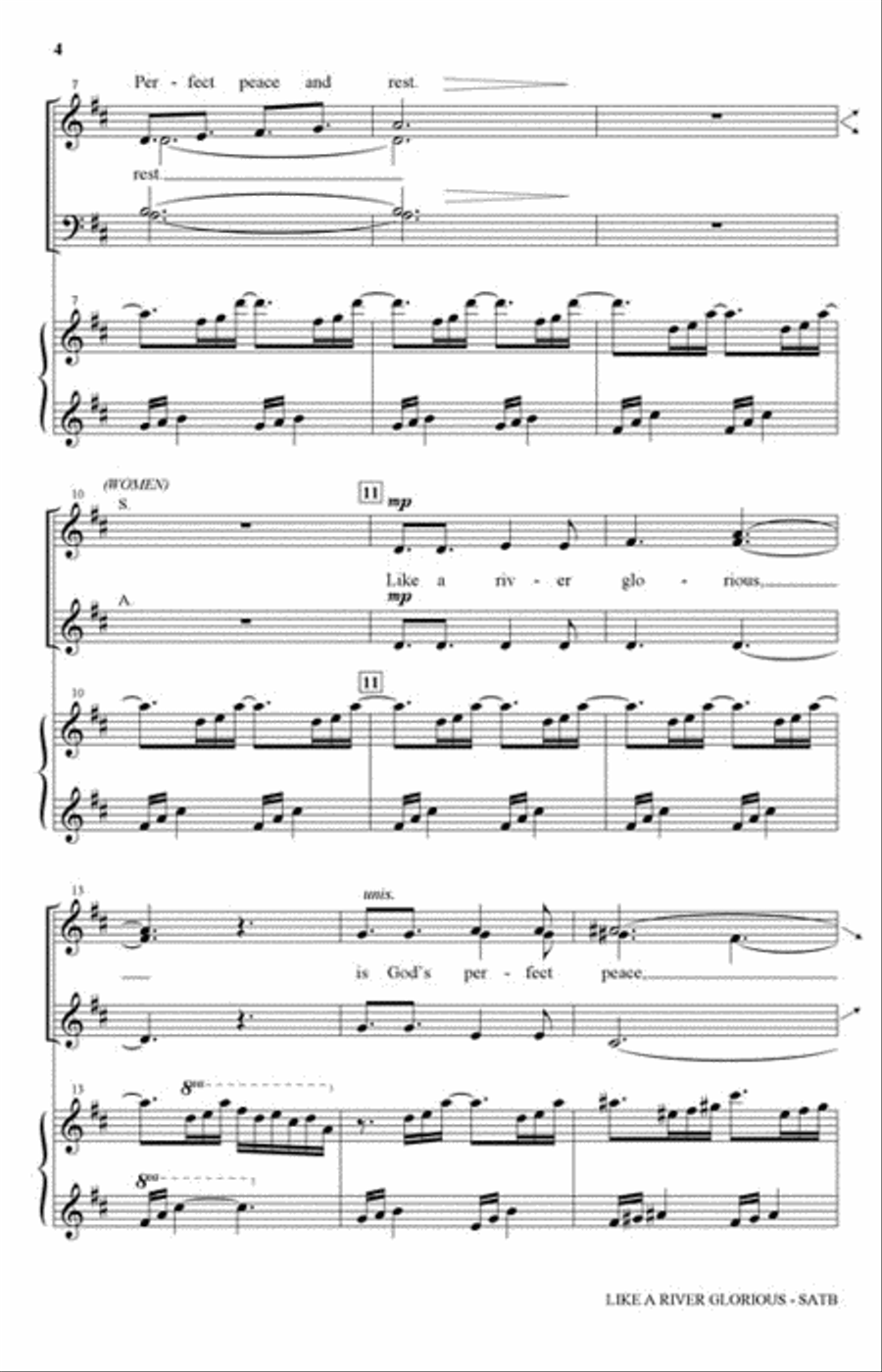 Like a River Glorious 4-Part scores gallery preview page 3