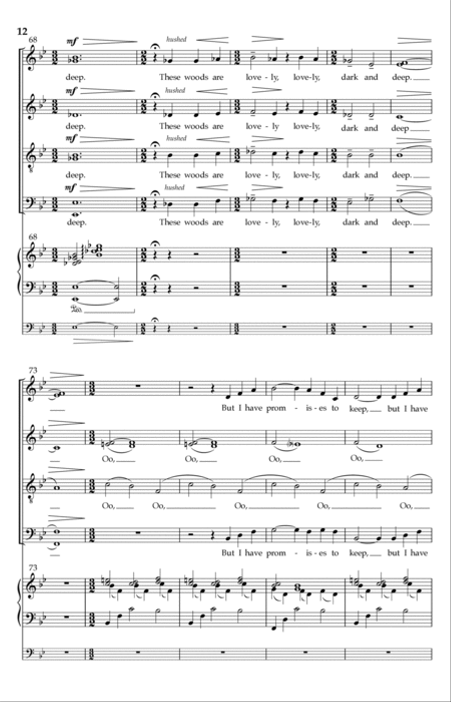 The Woods (Stopping By Woods On A Snowy Evening) 4-Part scores gallery preview page 9