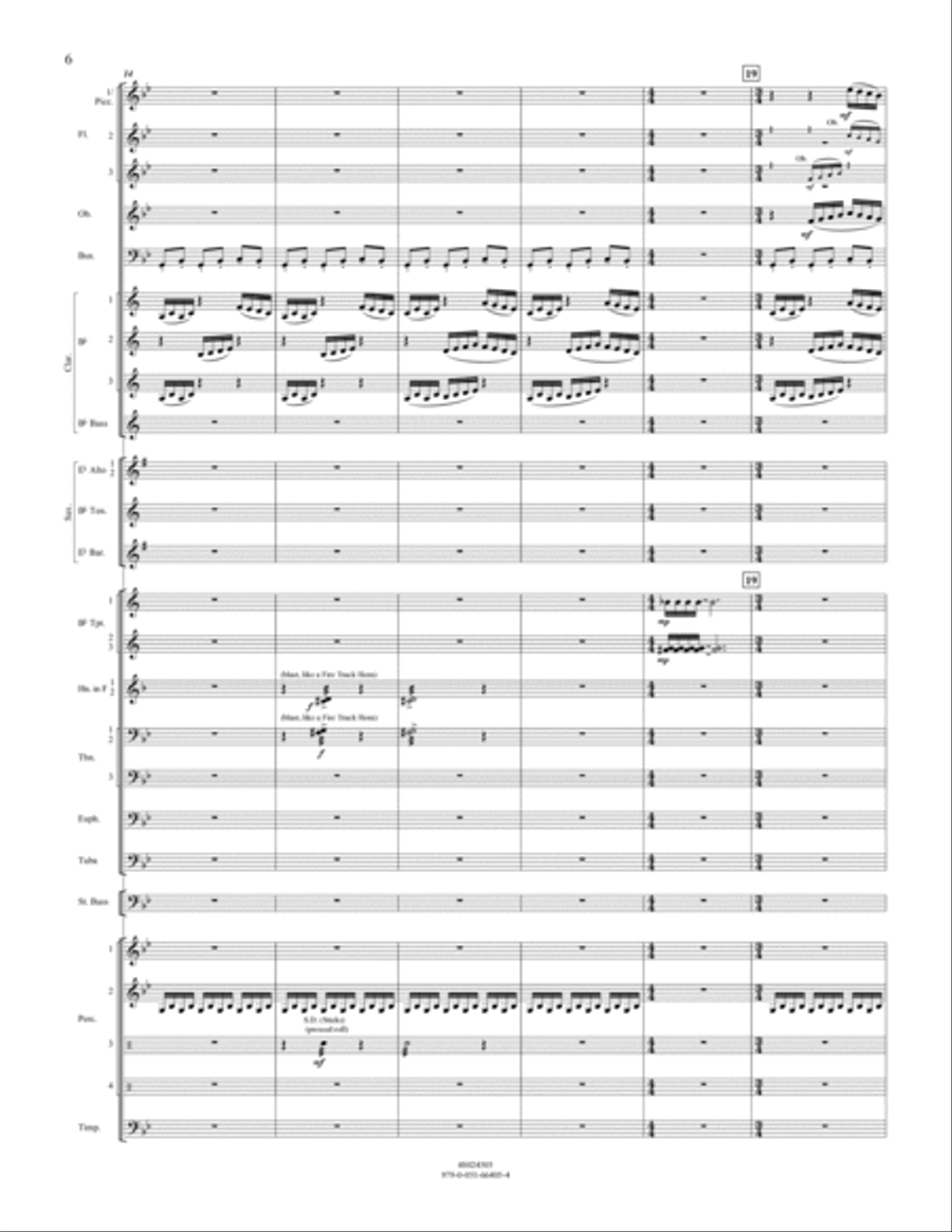 On Fire! (Wild Ride on a Fire Engine) - Conductor Score (Full Score) Concert Band scores gallery preview page 6