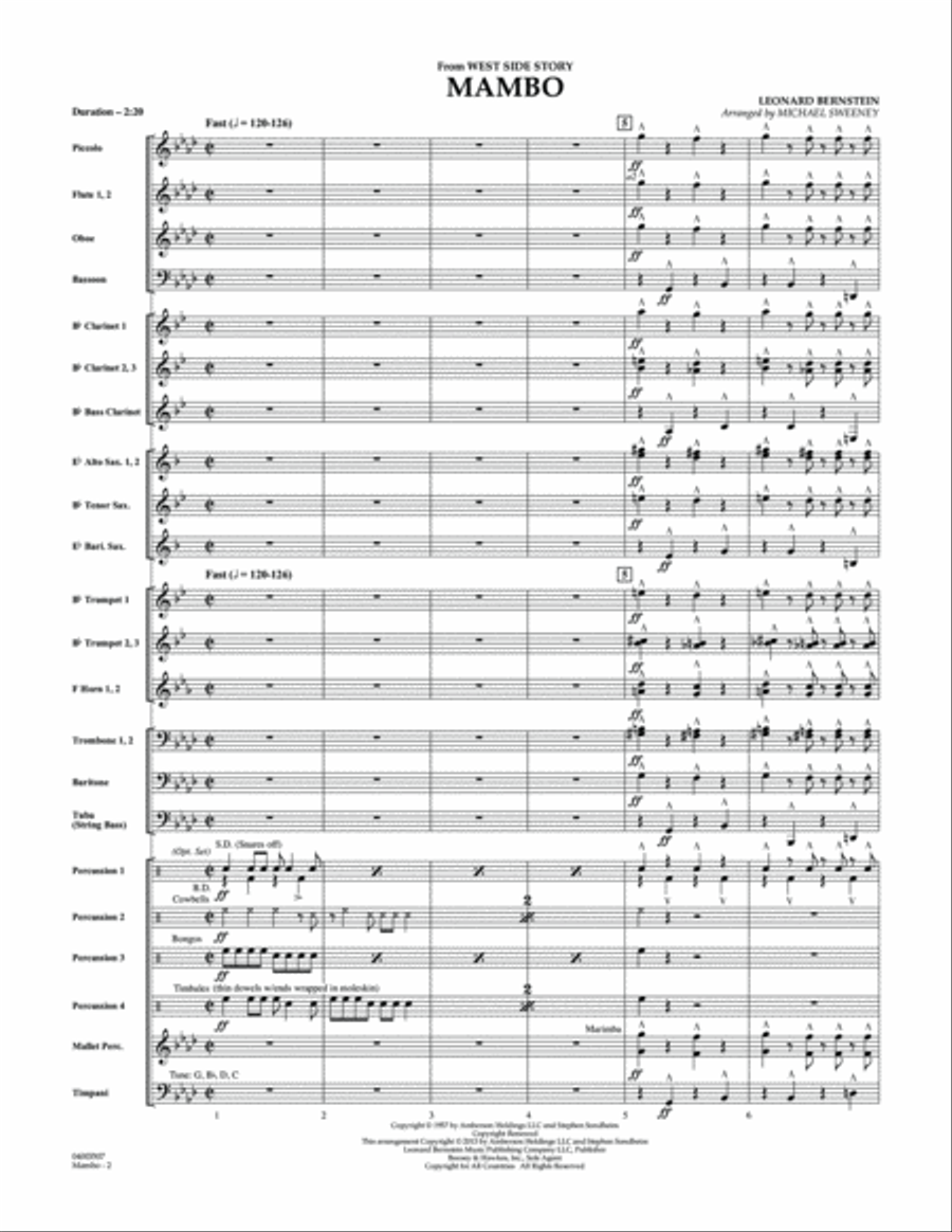 Mambo (from West Side Story) - Conductor Score (Full Score) Concert Band scores gallery preview page 2