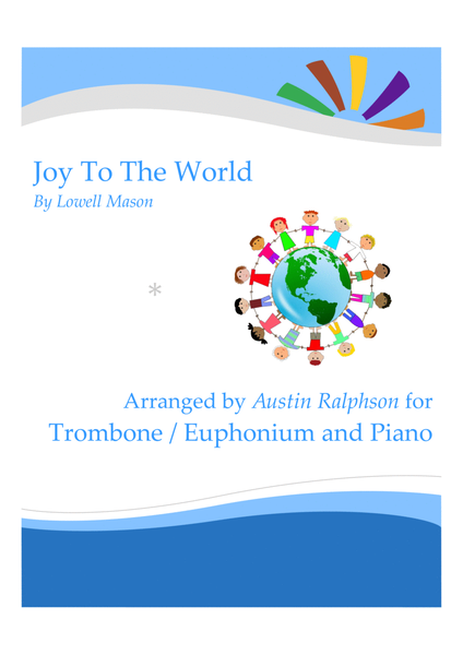 Joy To The World for trombone solo or euphonium solo - with FREE BACKING TRACK and piano play along image number null