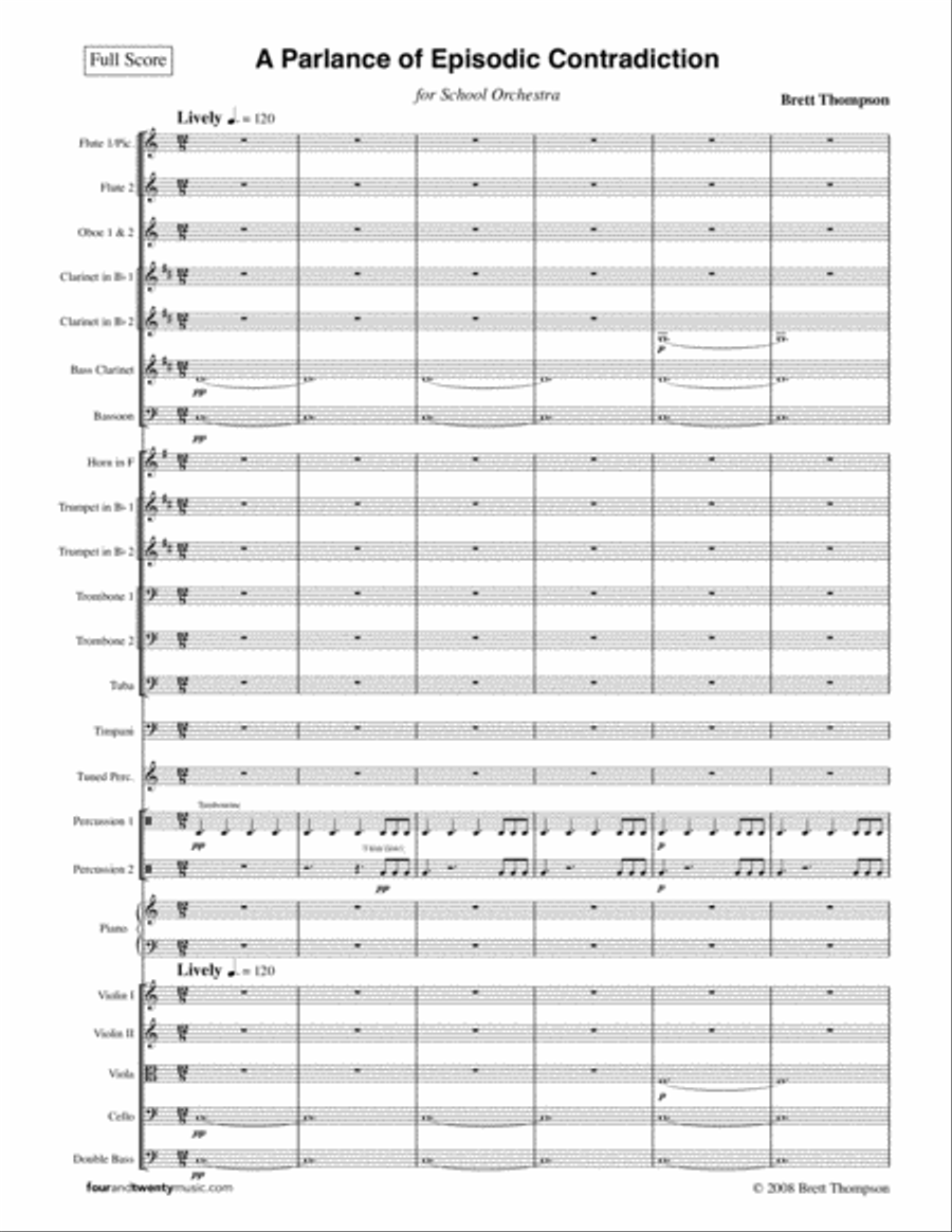 A Parlance of Episodic Contradiction, for school orchestra Full Orchestra scores gallery preview page 3