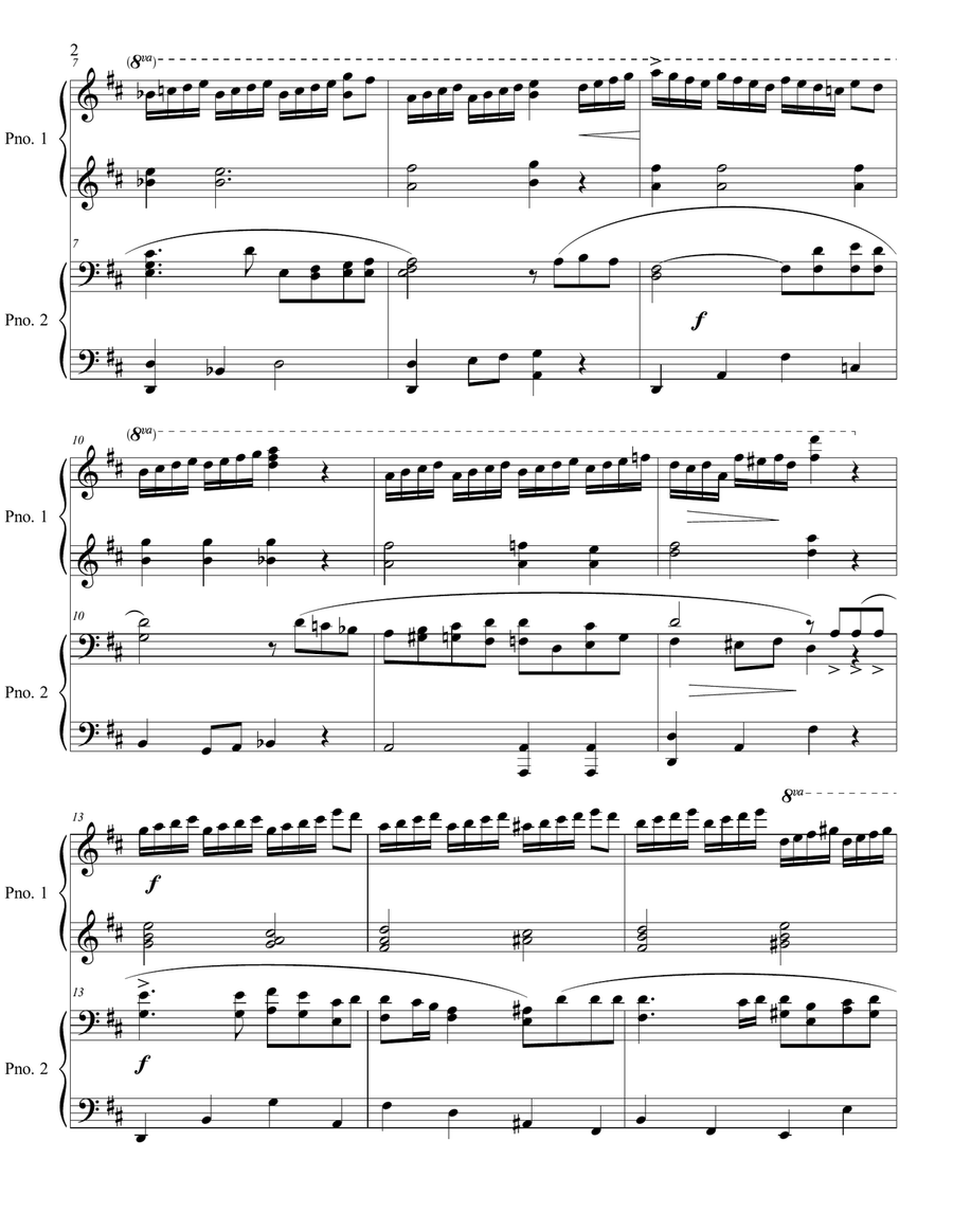My Heavenly Father Watches Over Me (1 piano 4 hands) 1 Piano, 4-Hands scores gallery preview page 2