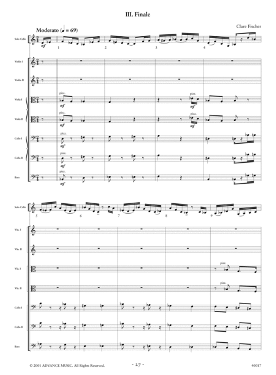 Suite for Cello and String Orchestra String Orchestra scores gallery preview page 17