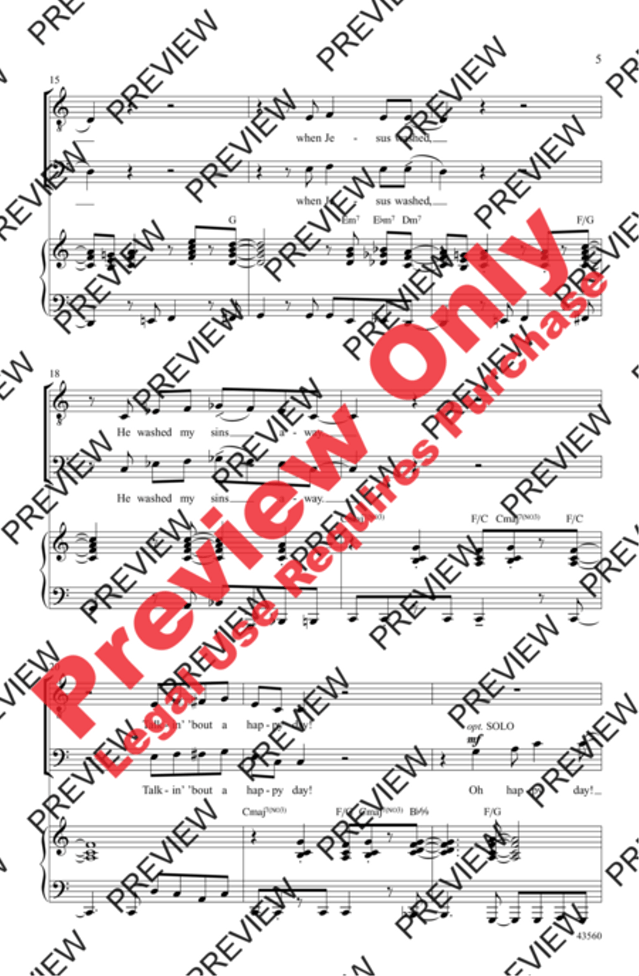 Oh Happy Day Men's Choir scores gallery preview page 4