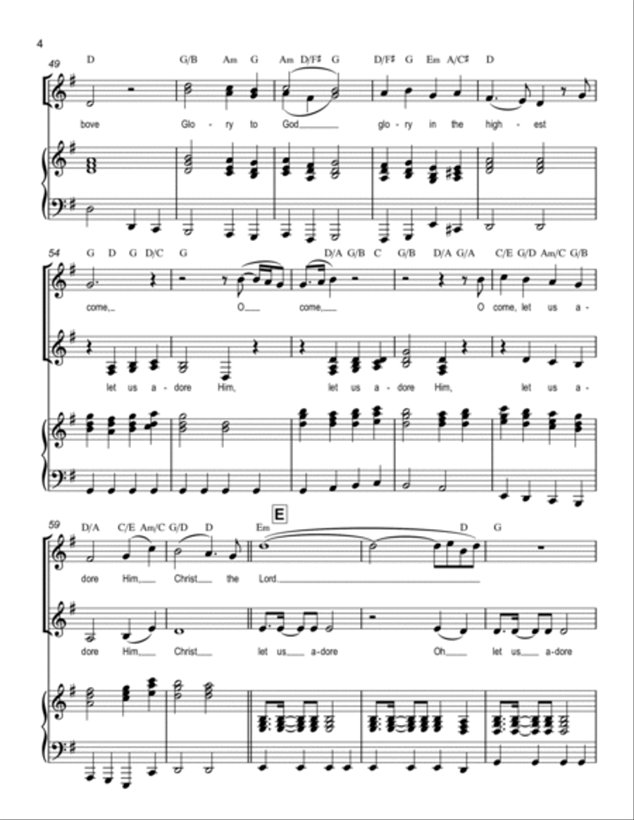 O Come All Ye Faithful Voice scores gallery preview page 4