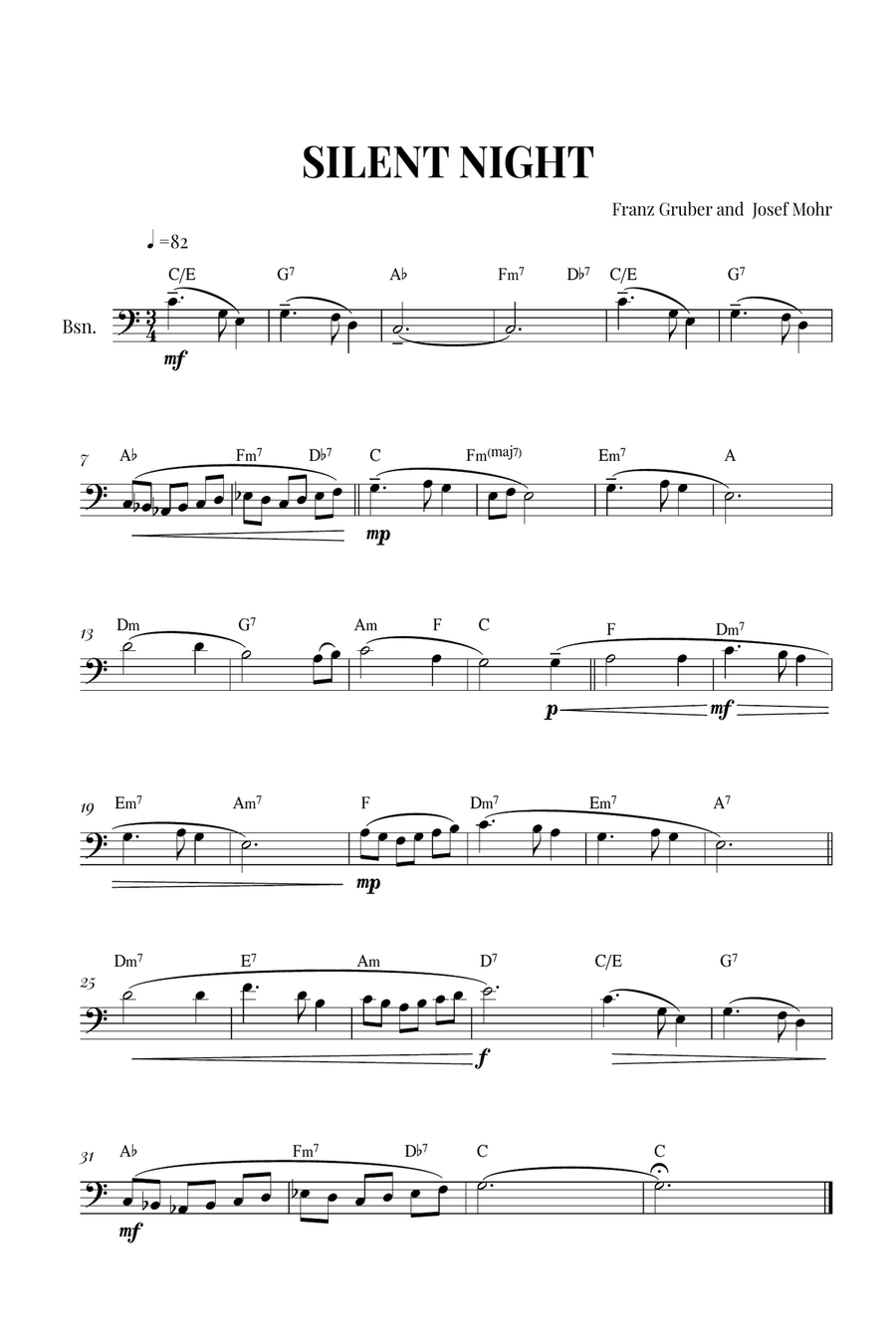 Silent night Piano scores gallery preview page 1