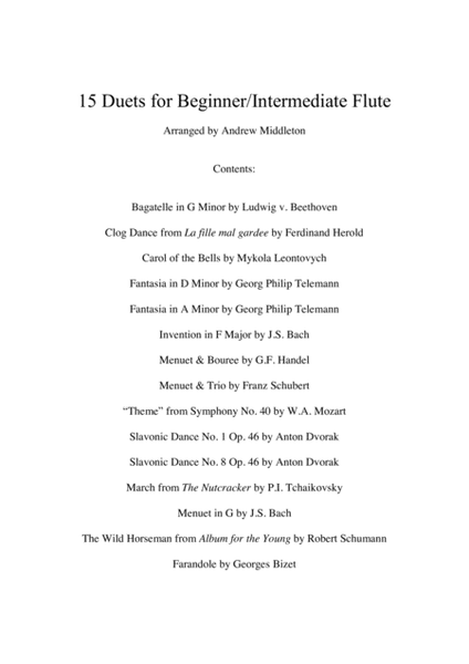 15 Duets for Beginner/Intermediate Flute image number null
