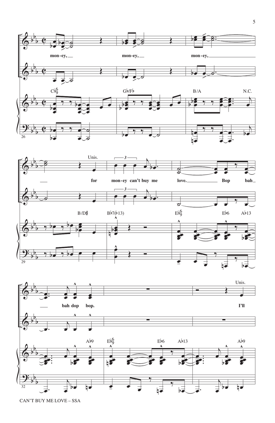 Can't Buy Me Love (arr. Kirby Shaw) SSA scores gallery preview page 4