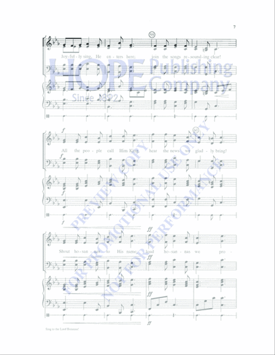 Sing to the Lord Hosanna! image number null