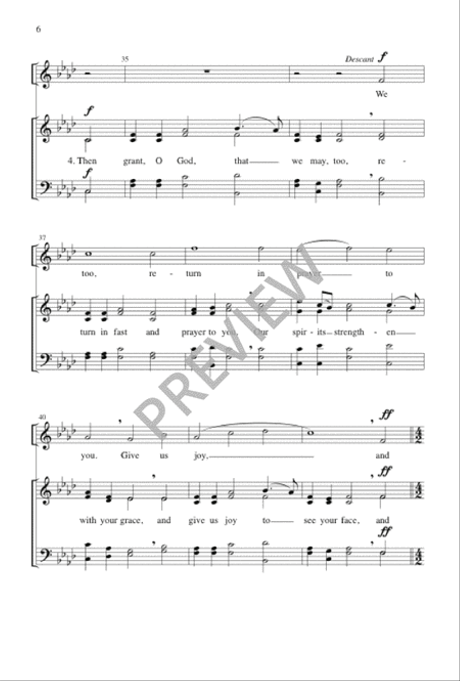 The Glory of These Forty Days 4-Part scores gallery preview page 6