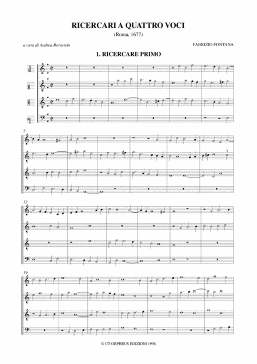 Ricercari a quattro voci (Roma 1677) Score scores gallery preview page 2