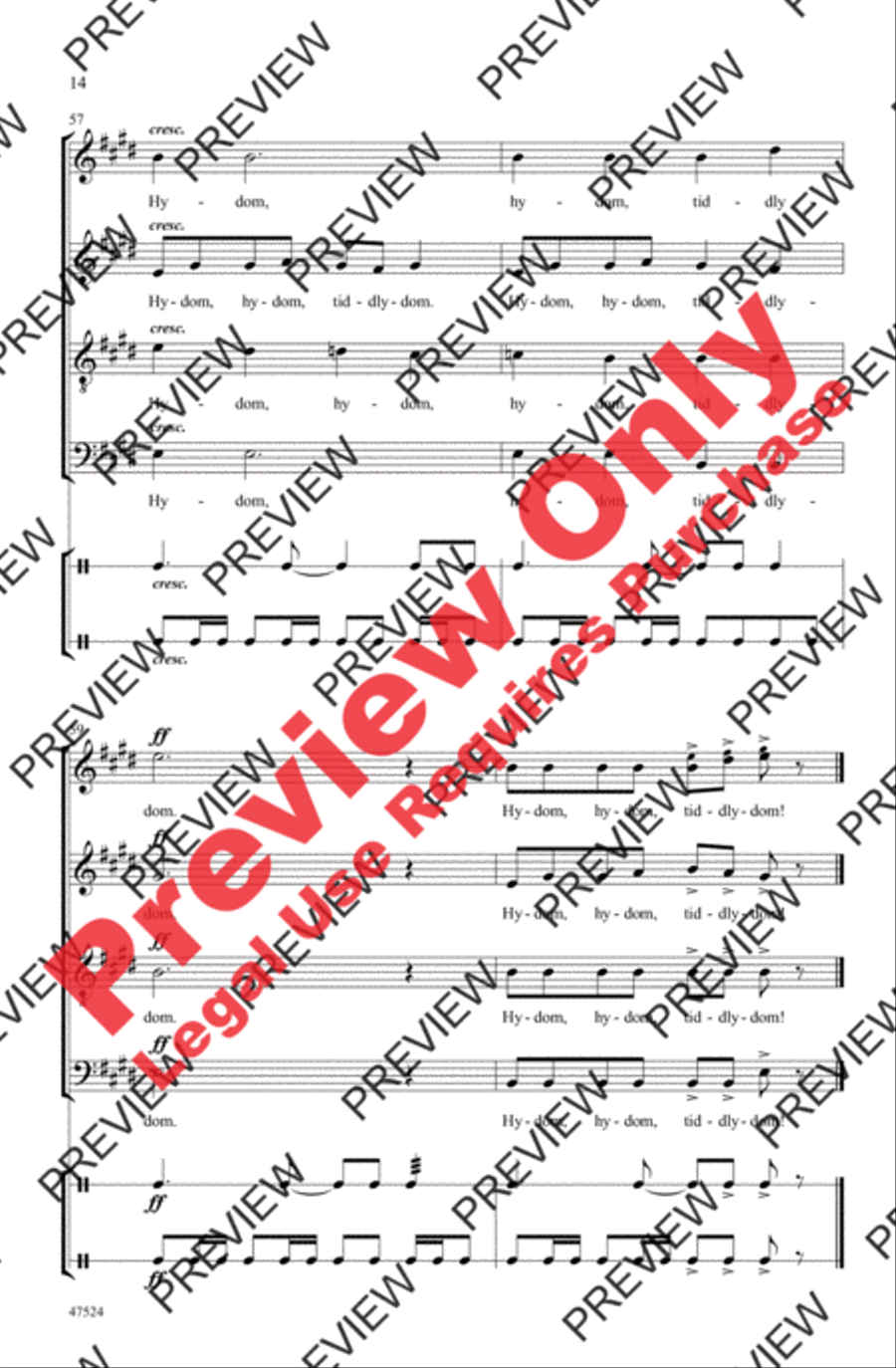 Hydom, Tiddlydom 4-Part scores gallery preview page 14