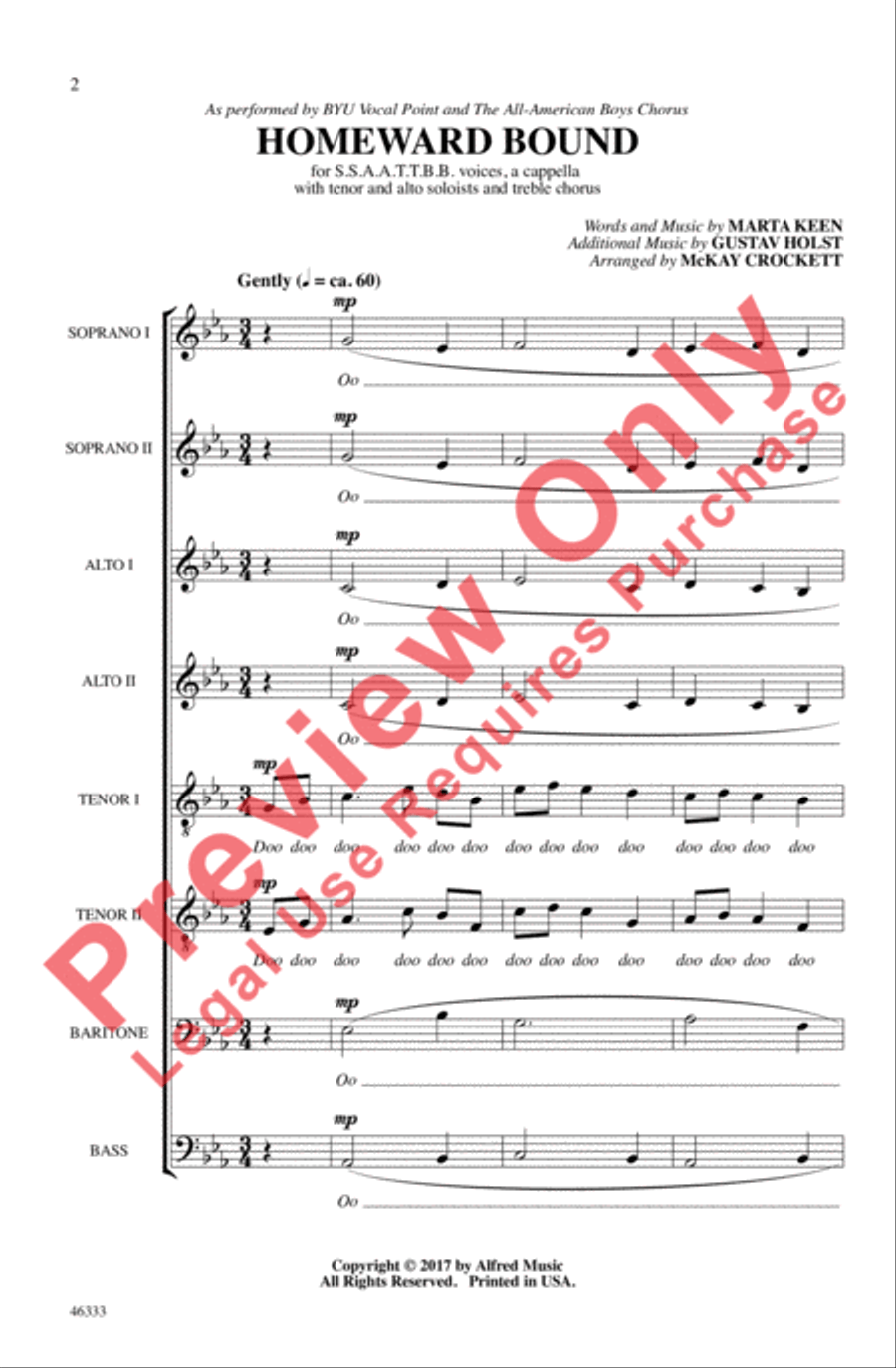 Homeward Bound 4-Part scores gallery preview page 2