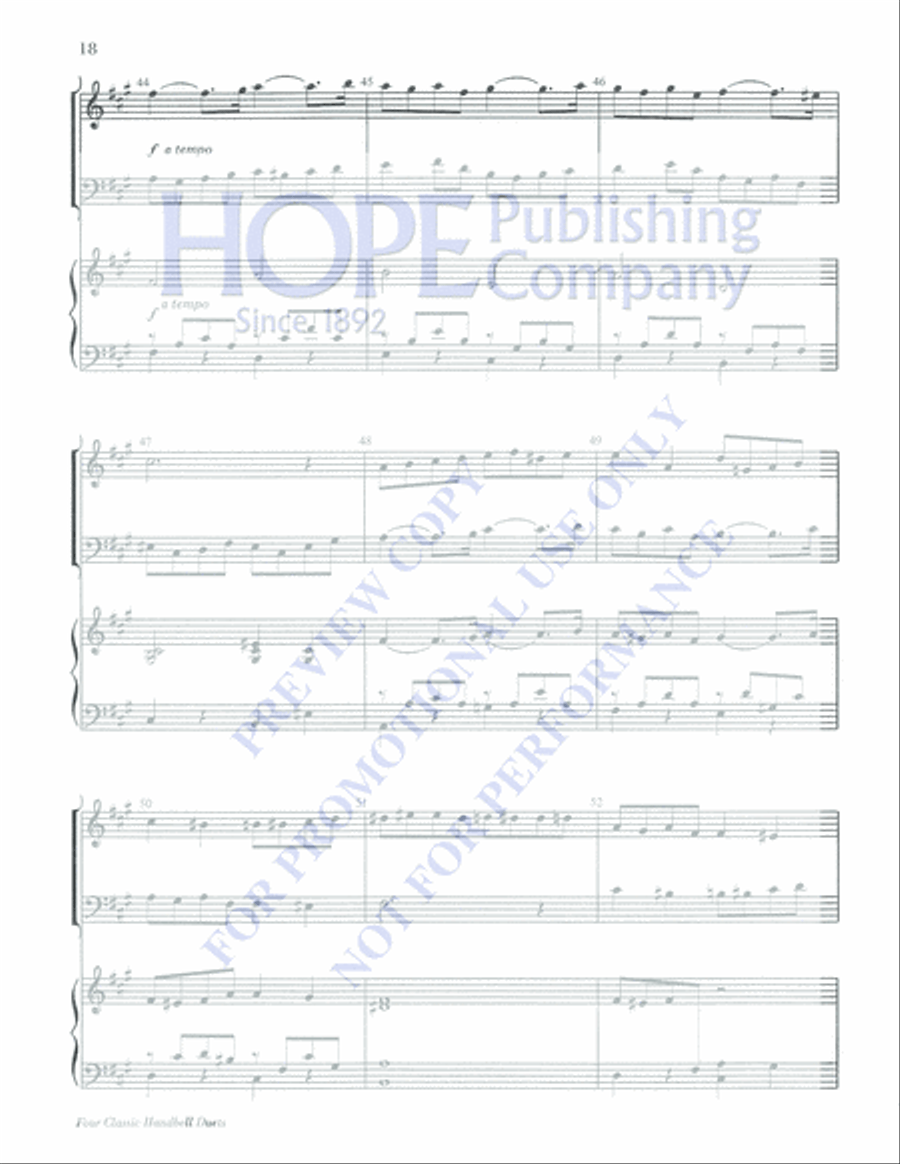 Four Classic Handbell Duets Percussion scores gallery preview page 18